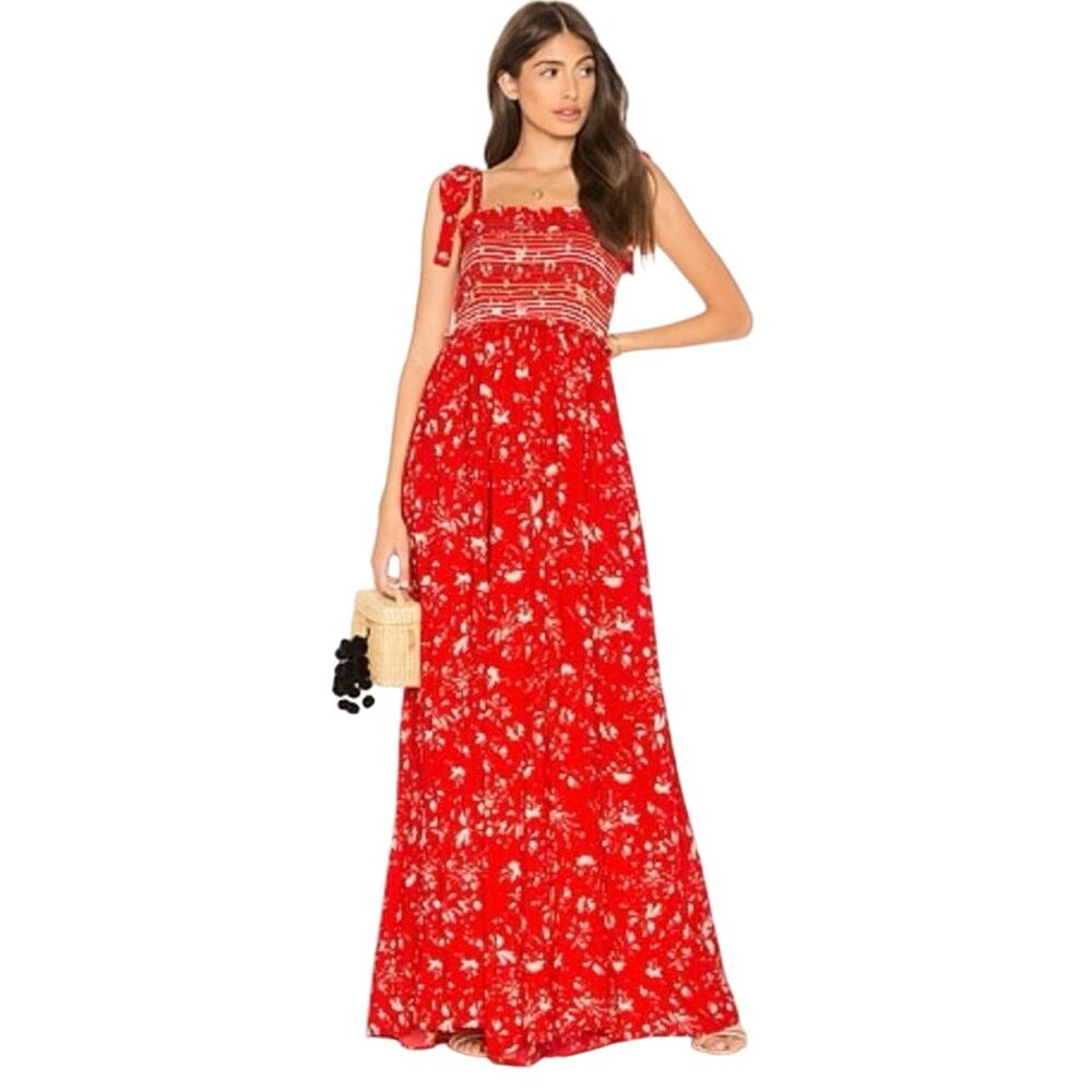 Free People Color My World Jumpsuit in Red Sz S